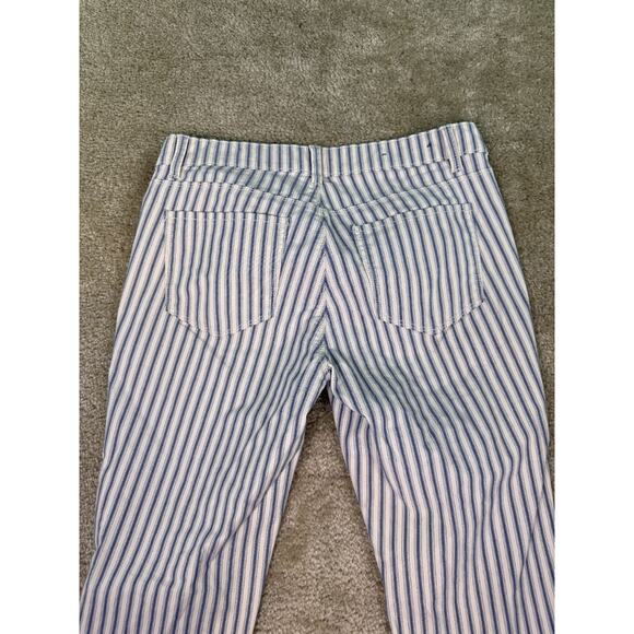 Ann Taylor Modern Fit Ankle Pants Women size 8 Striped Blue White Stretch C531 - Picture 5 of 12